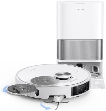 DREAME L40s Ultra Robot Vacuum and Mop, 19,000Pa Suction, Auto-Empty, Mop Self-Cleaning, 100% Detangling DuoBrush, Extending Mops and Side Brush, 1.57in Obstacle Clearing, App & Voice Control (White)