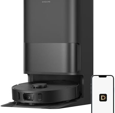DREAME D30 Ultra Robot Vacuum and Mop, 25,000Pa Powerful Suction, All-in-One Base Station with 100 Days Auto-Empty, MopExtend Tech for Edge Cleaning, Smart Obstacle Avoidance, Black