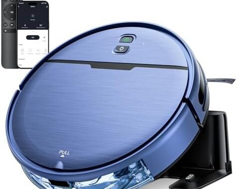 Robot Vacuum and Mop Combo, 2300Pa Strong Suction, 2-in-1 Dust Box and Water Tank, Works with Alexa/Google Assistant, Long Runtime, Schedule, Quiet, Ideal for Hard Floors, Low-Pile Carpets and Pets