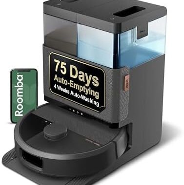iRobot Roomba Plus 505 Combo Robot Vacuum & Mop with AutoWash Dock – Extending Spinning Mop Pads, Self-Empties, Pad Wash & Heated Drying, Self-cleaning, Recognizes & Avoids Obstacles, LiDAR Navigation