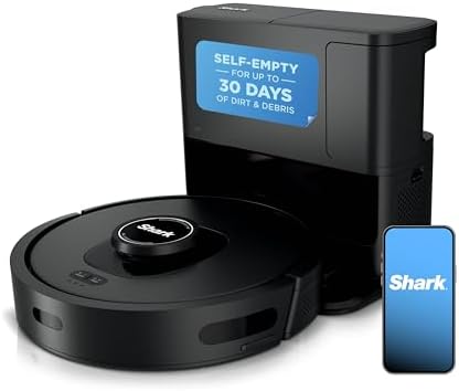Shark AV2501S AI Ultra Robot Vacuum, with Matrix Clean, Home Mapping, 30-Day Capacity HEPA Bagless Self Empty Base, Perfect for Pet Hair, Wifi, Dark Grey